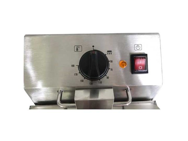 Horeca apparatuur - professionele elektrische friteuse met afvoertap 1 manden 8l - frieturus (3x) - afbeelding 3 van  4