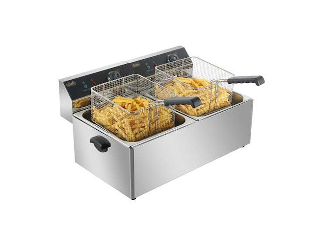 Horeca-apparatuur - professionele elektrische frituurpan 2 manden 11l - frieuse (3x) - afbeelding 3 van  4