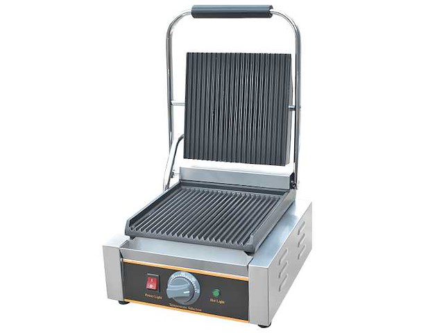 Horeca-apparatuur - professionele elektrische grillplaten met enkelgroefige - fritur- en brailapparatuur (3x) - afbeelding 1 van  3