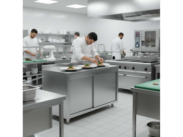 Horeca-materiaal - werkkast met achterwand 1600 x 700 mm - keukenelement - afbeelding 1 van  2