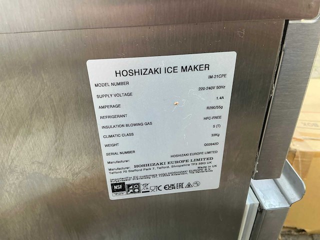 Hoshizaki im-21cpe ijsblokjesmachine - afbeelding 5 van  5