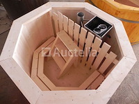 Hot tub - sparrenhout - inclusief houten cover interne kachel 190cm - afbeelding 4 van  9