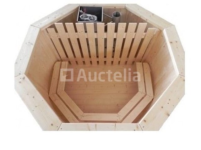 Hot tub - sparrenhout - inclusief houten cover interne kachel 190cm - afbeelding 5 van  9