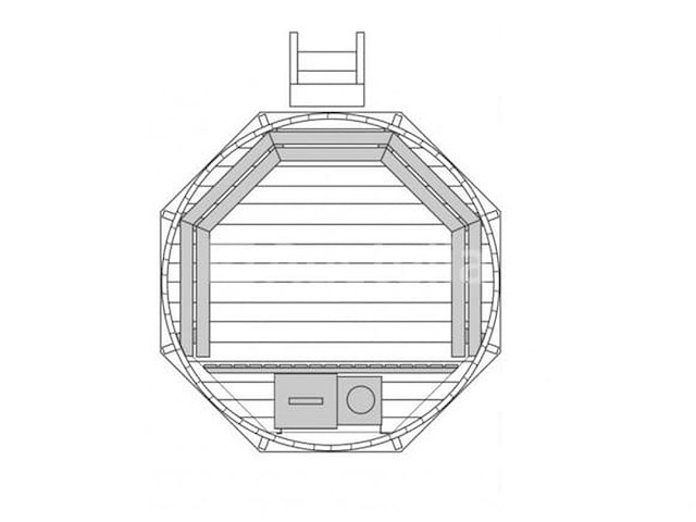 Hot tub - sparrenhout - inclusief houten cover interne kachel 190cm - afbeelding 6 van  9