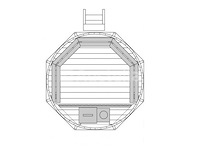 Hot tub - sparrenhout - inclusief houten cover interne kachel 190cm - afbeelding 6 van  9