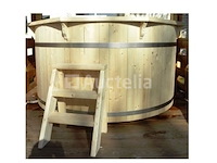 Hot tub - sparrenhout - inclusief houten cover interne kachel 190cm - afbeelding 9 van  9