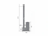 Hot tub - sparrenhout - inclusief houten cover interne kachel 190cm - afbeelding 5 van  9
