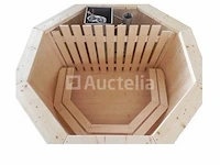 Hot tub - sparrenhout - inclusief houten cover interne kachel 190cm - afbeelding 6 van  9