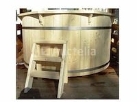 Hot tub - sparrenhout - inclusief houten cover interne kachel 190cm - afbeelding 7 van  9