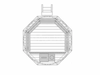 Hot tub - sparrenhout - inclusief houten cover interne kachel 190cm - afbeelding 3 van  9