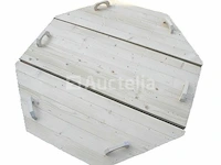 Hot tub - sparrenhout - inclusief houten cover interne kachel 190cm - afbeelding 4 van  9