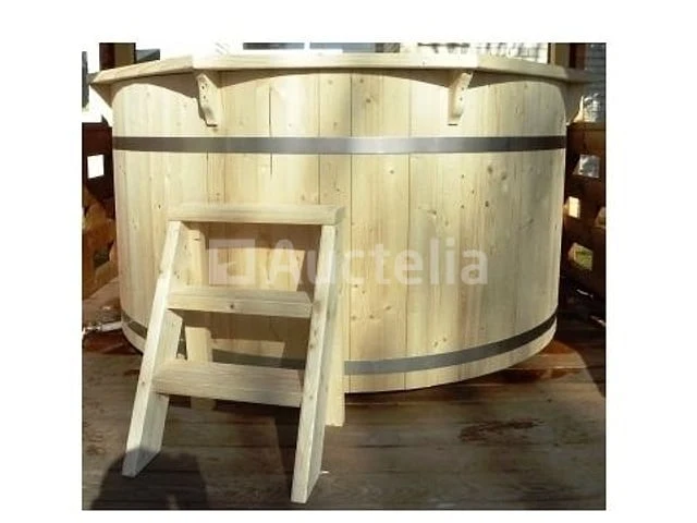 Hot tub - sparrenhout - inclusief houten cover interne kachel 190cm - afbeelding 6 van  9