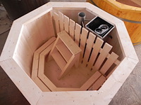 Hot tub - sparrenhout - inclusief houten cover interne kachel 190cm - afbeelding 3 van  9