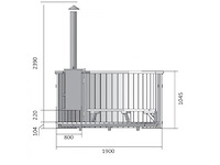 Hot tub - sparrenhout - inclusief houten cover interne kachel 190cm - afbeelding 7 van  9