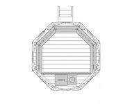 Hot tub - sparrenhout - inclusief houten cover interne kachel 190cm - afbeelding 6 van  9