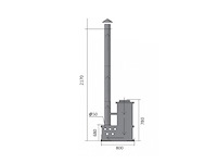 Hot tub - sparrenhout - inclusief houten cover interne kachel 190cm - afbeelding 8 van  9