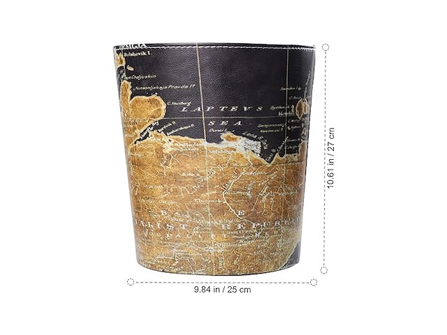 Housoutil vintage leren vuilnisbak - afbeelding 2 van  2