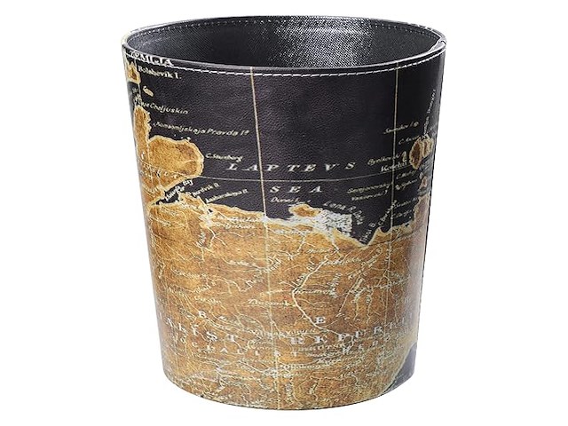 Housoutil vintage leren vuilnisbak - afbeelding 1 van  2