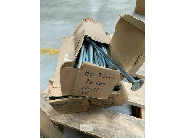 Houtbout m12 300mm ronde kop (73x) - afbeelding 1 van  2