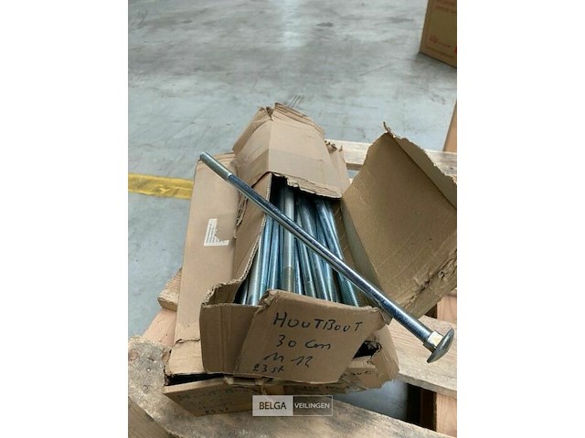 Houtbout m12 300mm ronde kop (73x) - afbeelding 2 van  2