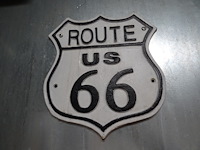 Houte decoratief bord route 66 - afbeelding 1 van  2
