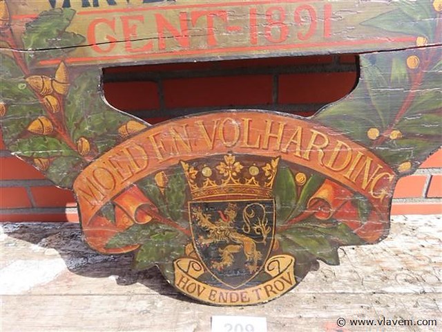 Houten 19de eeuws bord - afbeelding 3 van  5