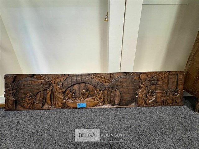 Houten afrikaans reliëfpaneel (snijwerk) - afbeelding 1 van  3