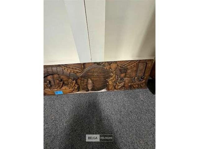 Houten afrikaans reliëfpaneel (snijwerk) - afbeelding 3 van  3