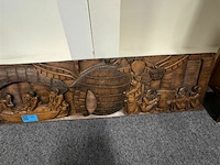 Houten afrikaans reliëfpaneel (snijwerk) - afbeelding 3 van  3
