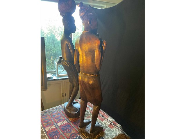 Houten afrikaanse beelden - afbeelding 6 van  7