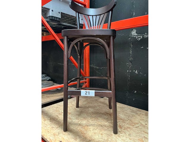 Houten barkruk (3x) - afbeelding 1 van  3