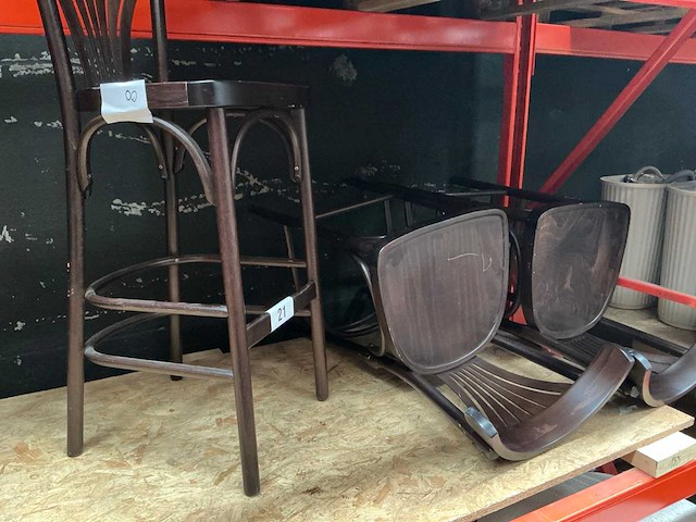 Houten barkruk (3x) - afbeelding 3 van  3