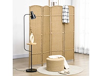 Houten binnenkamerverdeler, 4 panelen 160 x 170 cm, opvouwbare kamerdeler voor de woonkamer