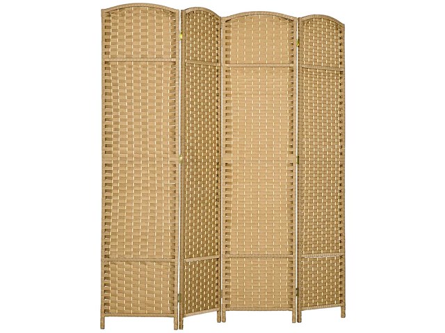 Houten binnenkamerverdeler, 4 panelen 160 x 170 cm, opvouwbare kamerdeler voor de woonkamer - afbeelding 2 van  5