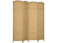 Houten binnenkamerverdeler, 4 panelen 160 x 170 cm, opvouwbare kamerdeler voor de woonkamer - afbeelding 2 van  5