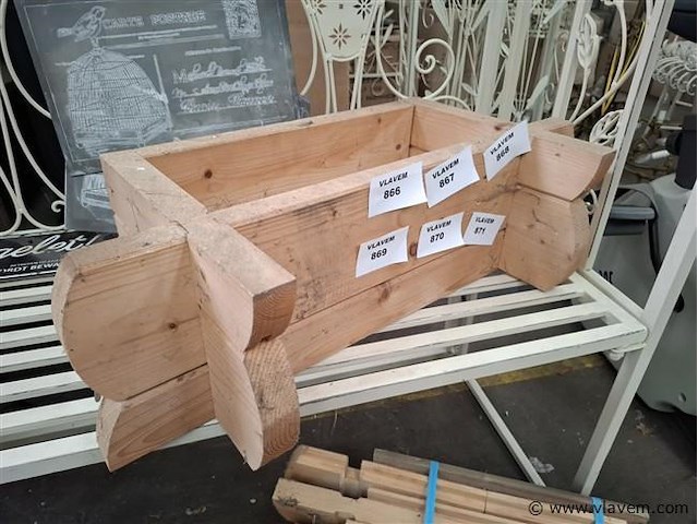 Houten bloembak - afbeelding 1 van  2