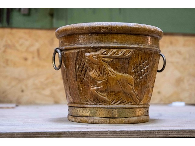 Houten bloempot - afbeelding 2 van  2