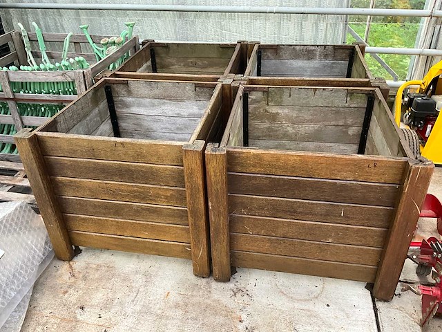 Houten bloempotten (4x) - afbeelding 1 van  11