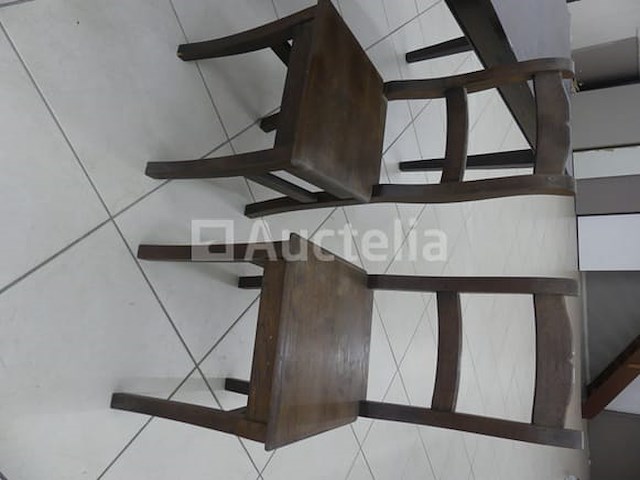 Houten boerderijtafel + 4 stoelen - afbeelding 3 van  5