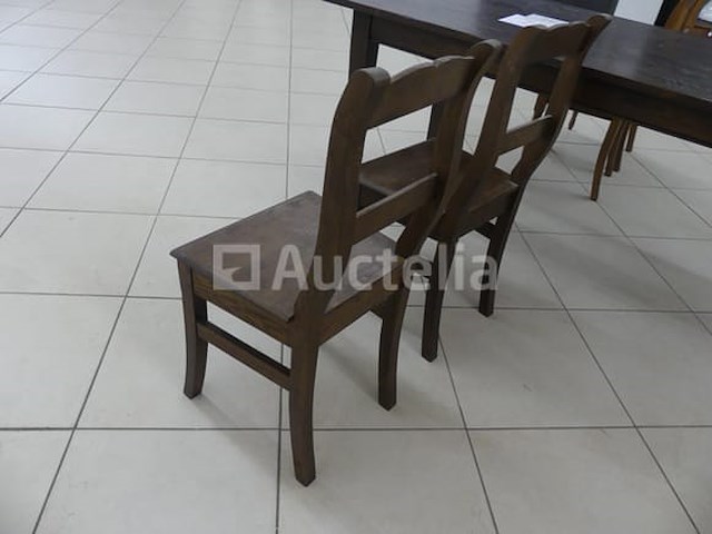 Houten boerderijtafel + 4 stoelen - afbeelding 4 van  5