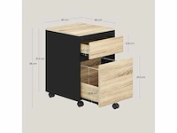 Houten bureau archiefkast - 2 lades - 4 gieten - licht eikenhout - afbeelding 2 van  5