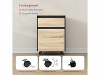 Houten bureau archiefkast - 2 lades - 4 gieten - licht eikenhout - afbeelding 4 van  5