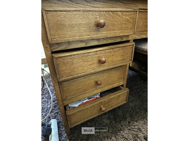 Houten bureel l115xb55xh78 cm (zonder inhoud) - afbeelding 2 van  3