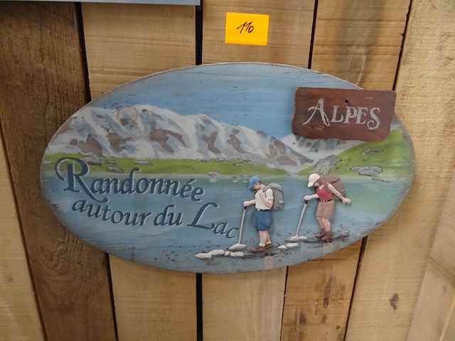 Houten decoratief bord alpes - afbeelding 1 van  1