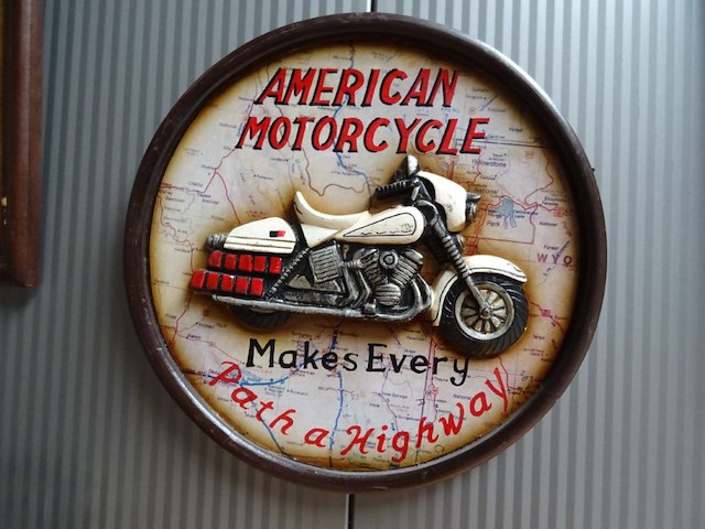 Houten decoratief bord american motorcycle - afbeelding 1 van  1