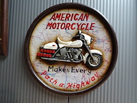 Houten decoratief bord american motorcycle - afbeelding 1 van  1