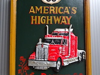 Houten decoratief bord america's highway - afbeelding 1 van  1