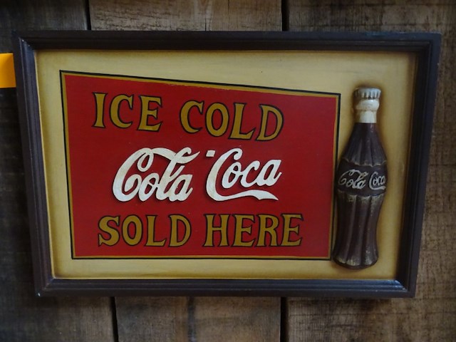 Houten decoratief bord cola-coca - afbeelding 1 van  1