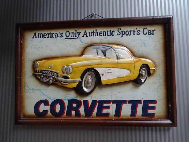 Houten decoratief bord corvette - afbeelding 1 van  1