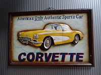 Houten decoratief bord corvette - afbeelding 1 van  1